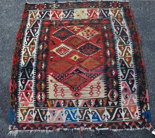 KILIM RUGKilim rug. Wear, loss,