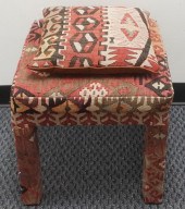 KILIM UPHOLSTERED OTTOMAN AND