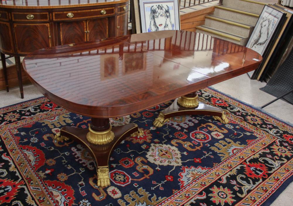 KINDEL EMPIRE-STYLE MAHOGANY DINING