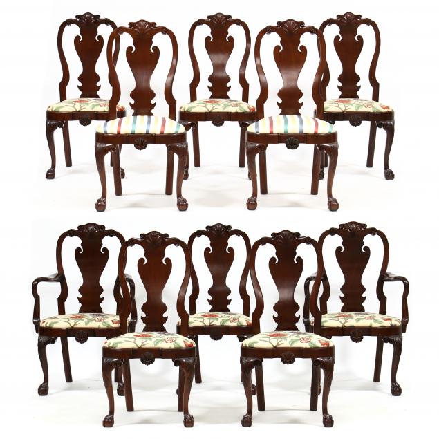 KINDEL, SET OF TEN QUEEN ANNE STYLE