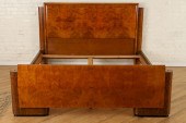 KING SIZE ART DECO BURLED WALN