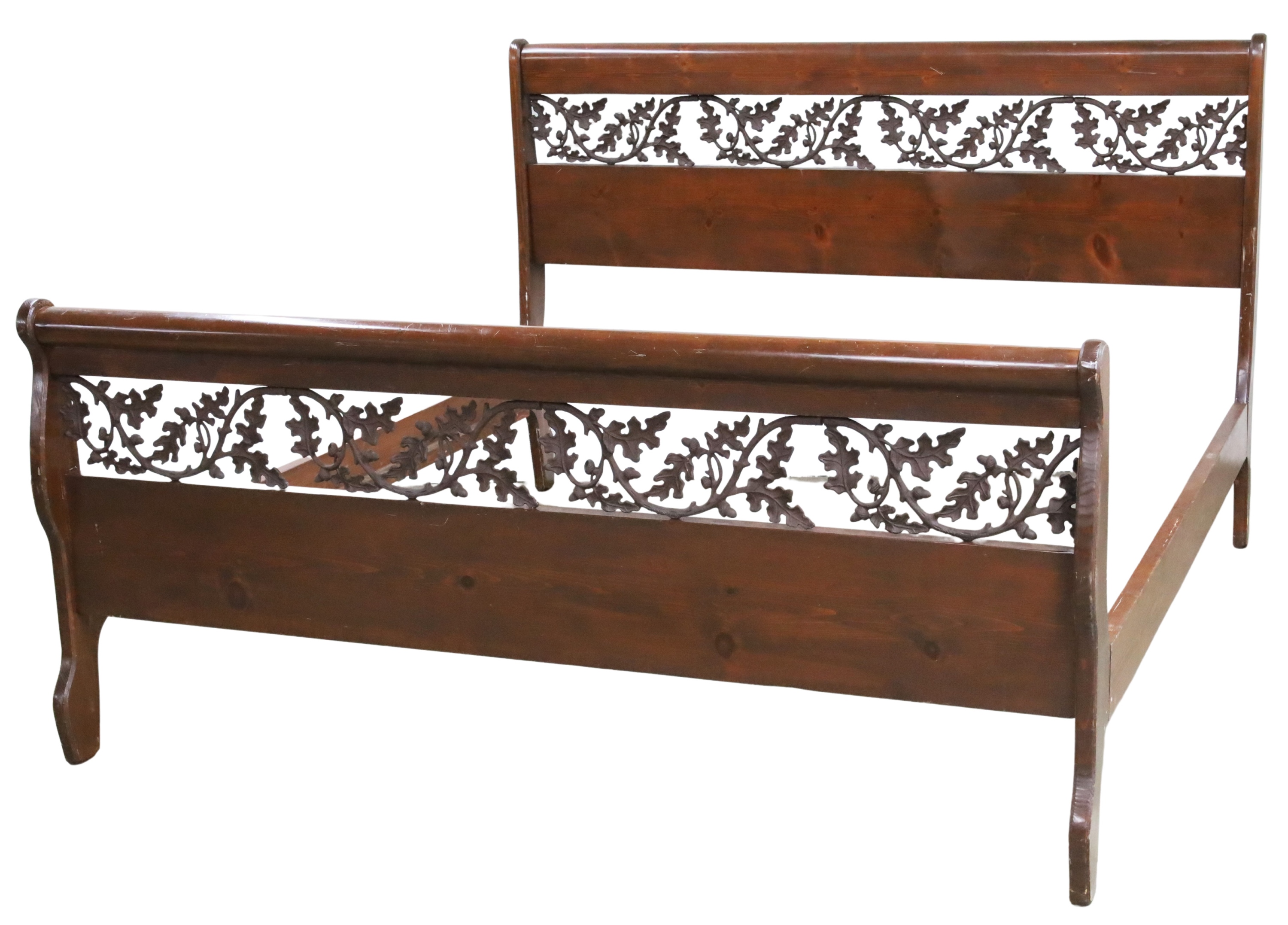 KING SIZE SLEIGH BED AND NIGHTSTAND