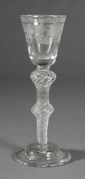 King William engraved wine gla