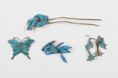 KINGFISHER FEATHER HAIR -ORNAM