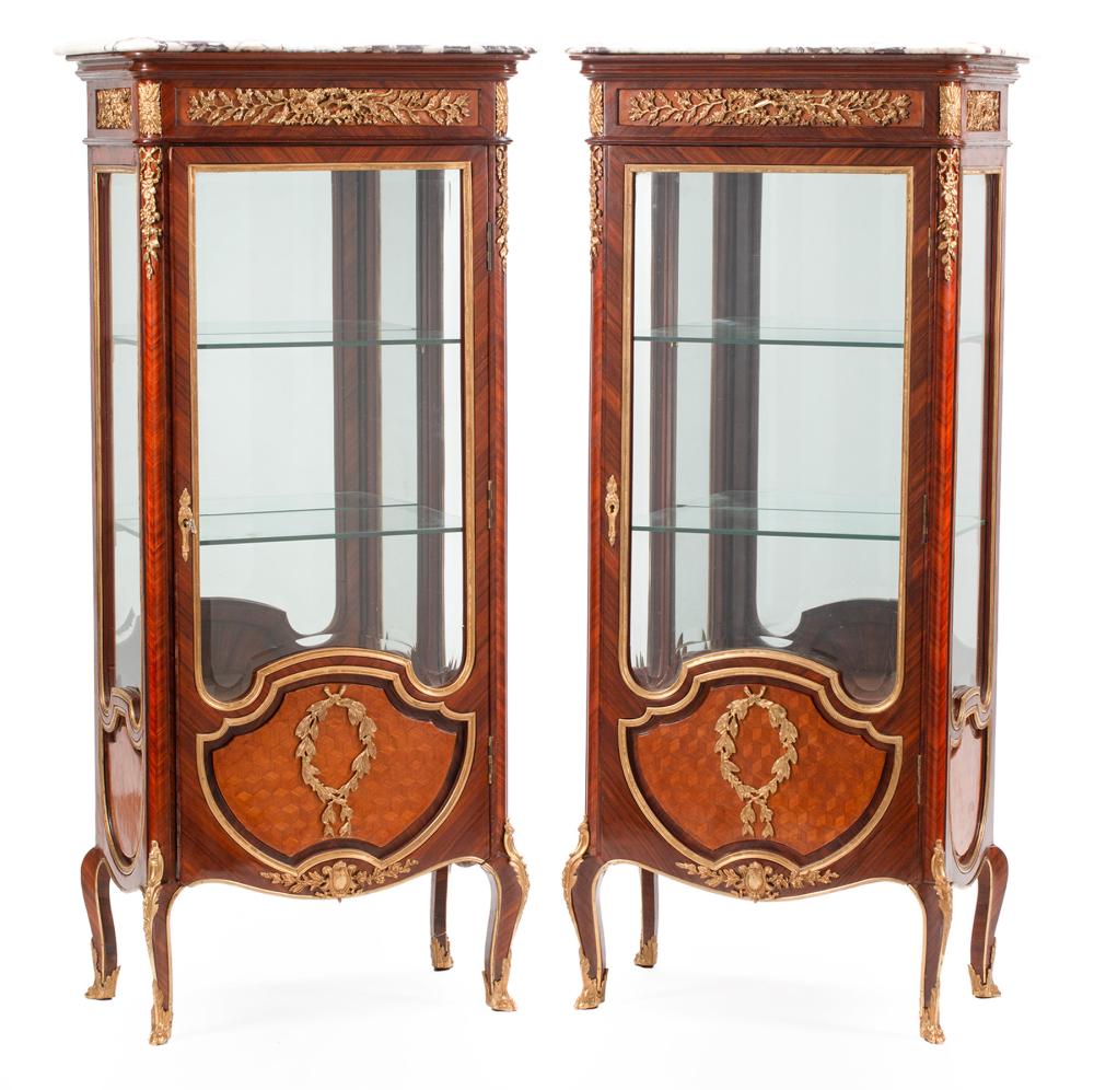 KINGWOOD AND MARQUETRY VITRINE