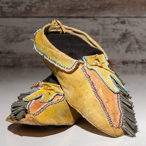 Kiowa Beaded Hide Moccasins