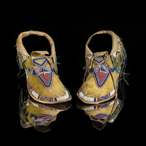 Kiowa Beaded Hide Moccasins
