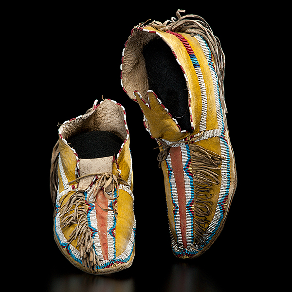 Kiowa Beaded Hide Moccasins