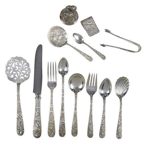 KIRK REPOUSSE STERLING FLATWARE, 82