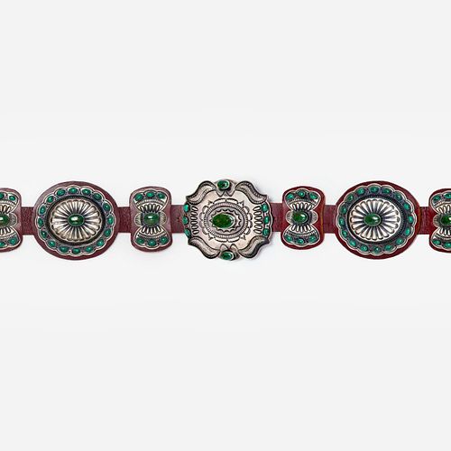 KIRK SMITH NAVAJO CONCHO BELT,