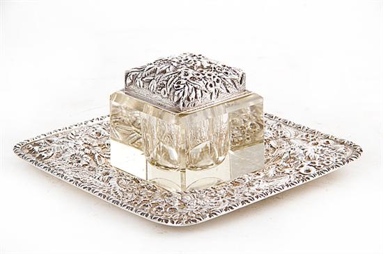 Kirk & Son coin silver inkstand