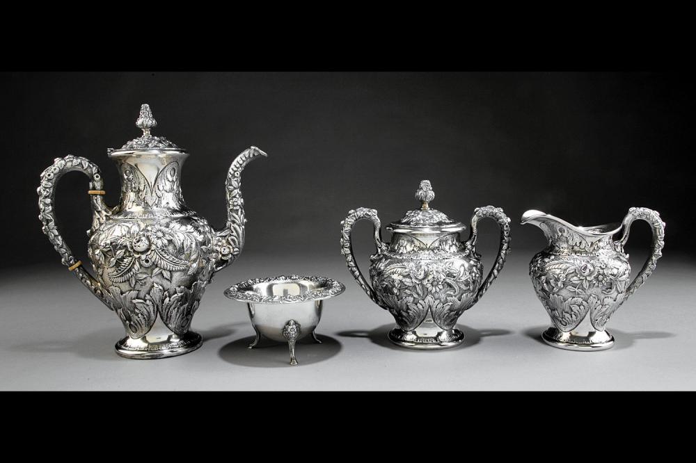 KIRK STERLING SILVER REPOUSSé TEA