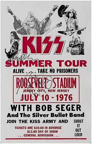KISS 1976 AUTOGRAPHED SUMMER TOUR