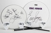 KISS AUTOGRAPHED DRUM HEADS.Ki
