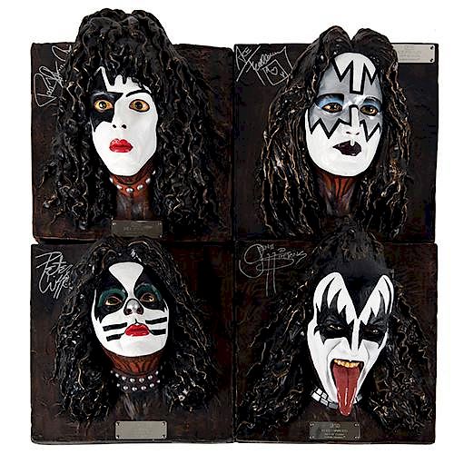 KISS SET OF FOUR HANGING WALL BUSTS