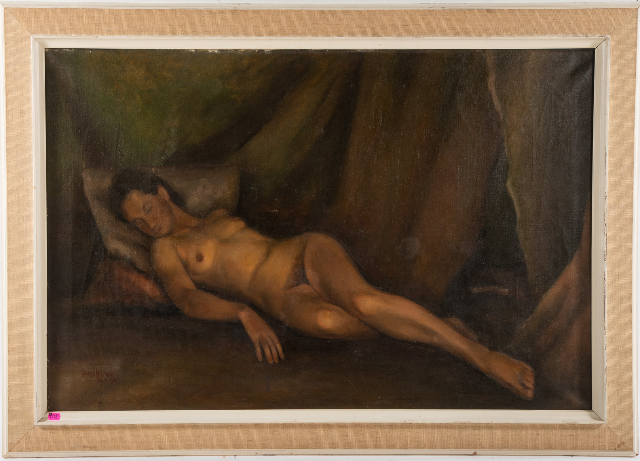 KISSKOVACS. RECLINING NUDE, OIL Oil