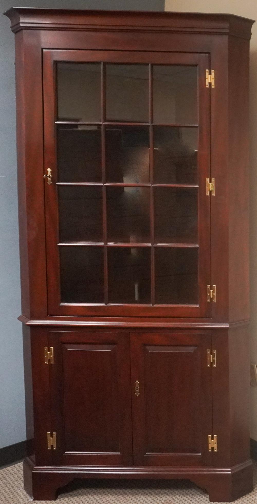 KITTINGER MAHOGANY CORNER CABINET