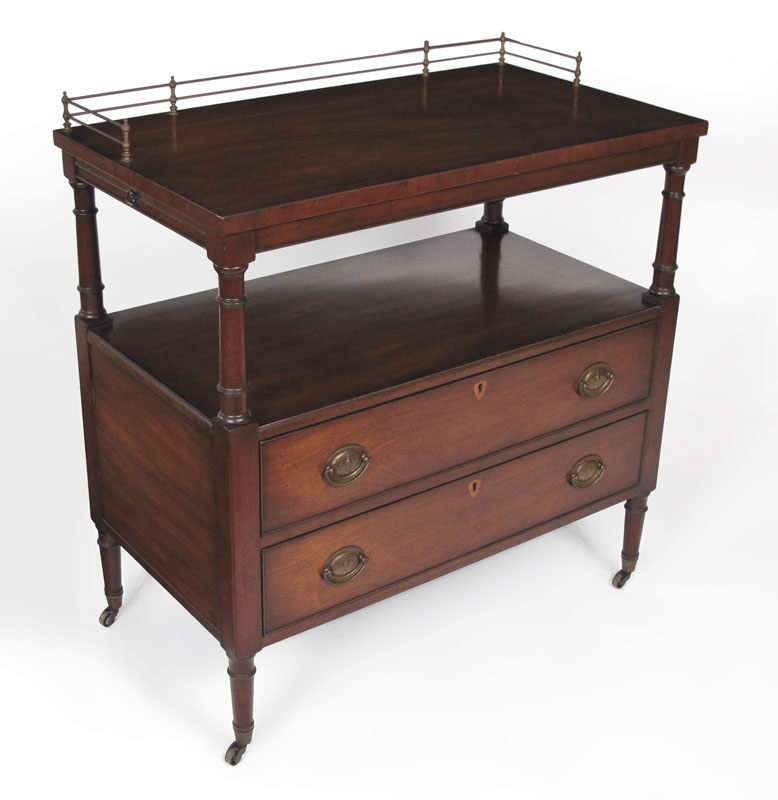 KITTINGER MAHOGANY TWO TIER SERVING