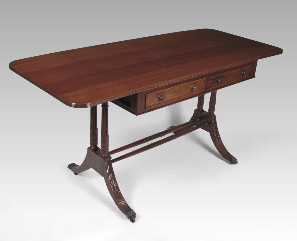 KITTINGER MAHOGANY WRITING TABLE: