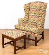 KITTINGER WING CHAIR AND FOOTS