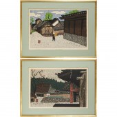 KIYOSHI SAITO, PAIR WOODBLOCK