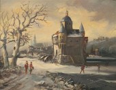 KLEYN WINTER LANDSCAPE Oil on