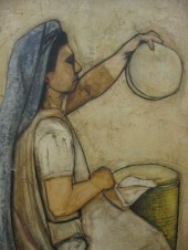 Klug Oil Seated Lady with Obje