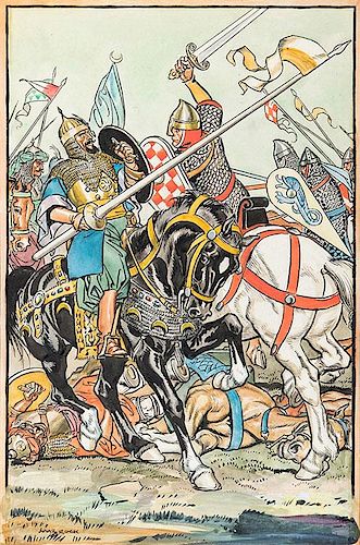 KNIGHTS AT BATTLE ON