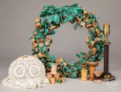 KNITTING SPOOL/LAMP, WITH LACE