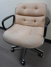 KNOLL CHROME UPHOLSTERED OFFIC