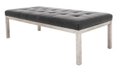 KNOLL MANNER BLACK LEATHER AND