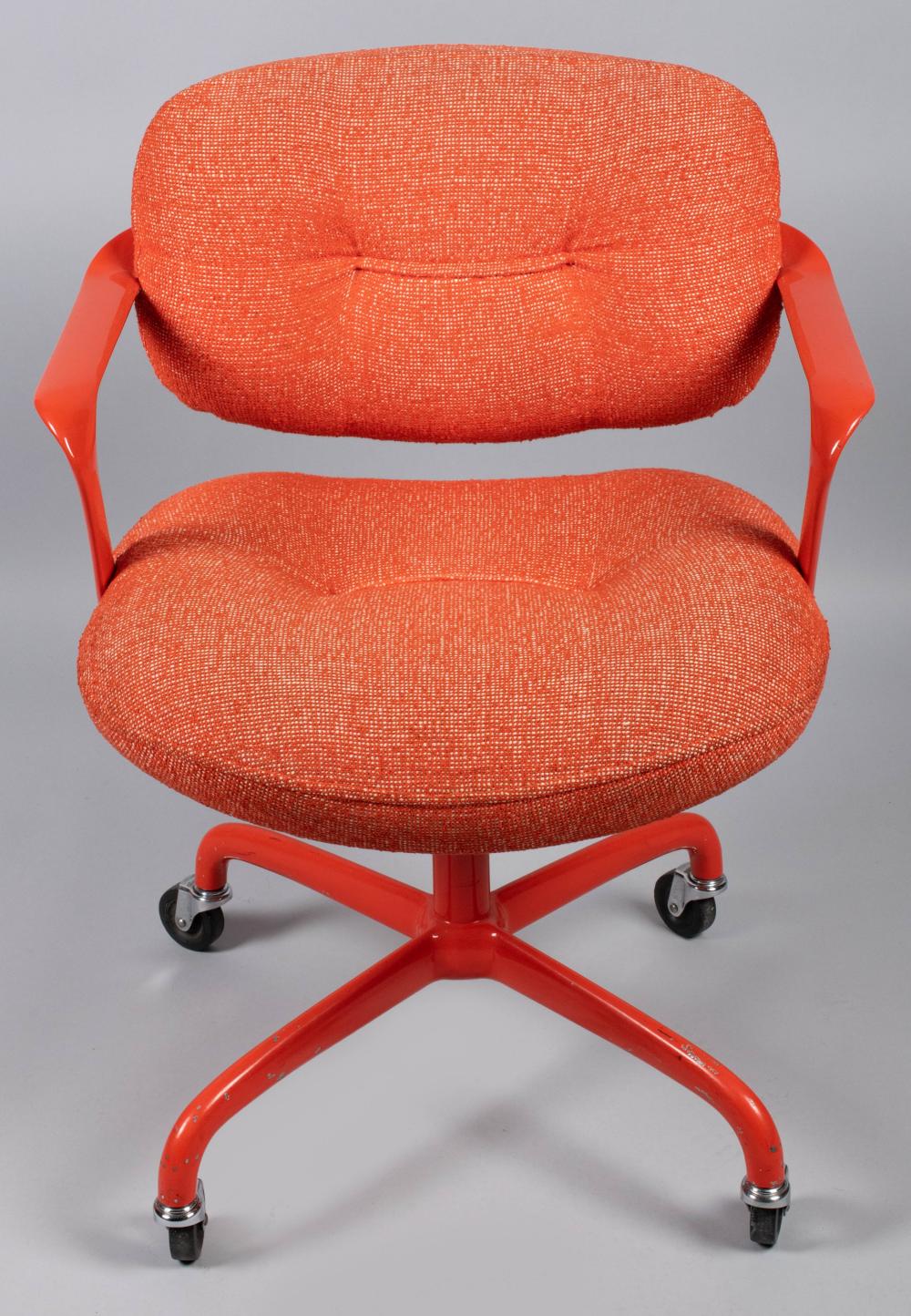 KNOLL ORANGE LACQUER DESK CHAIR