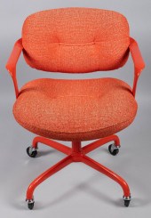 KNOLL ORANGE LACQUER DESK CHAI