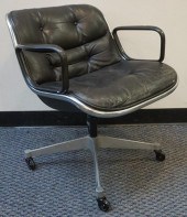KNOLL POLLOCK BLACK LEATHER OF
