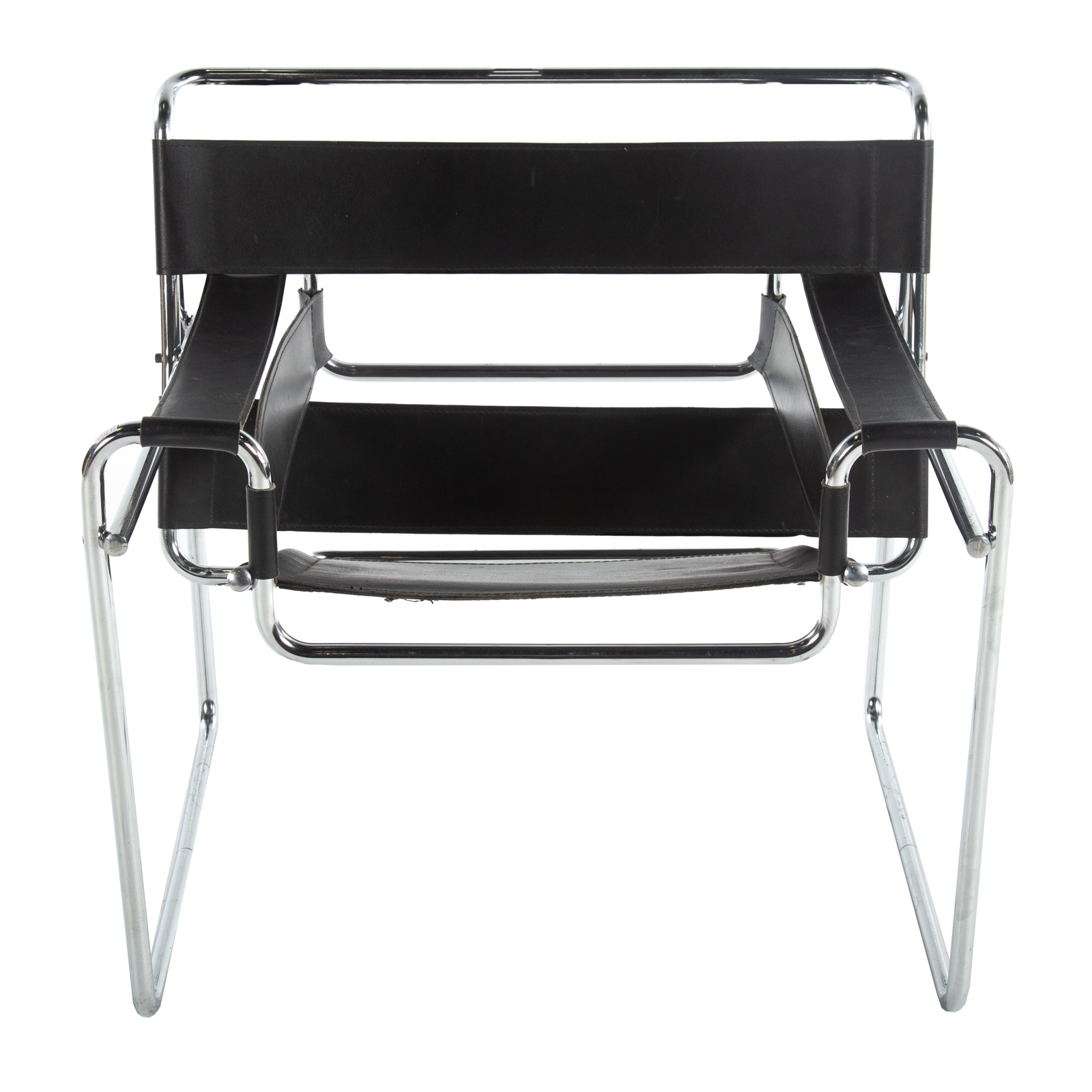 KNOLL STYLE CHROME & LEATHER