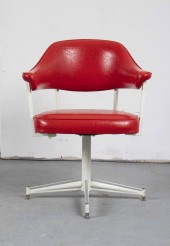 KNOLL STYLE RED UPHOLSTERED SW