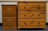 KNOTTY PINE THREE-DRAWER CHEST
