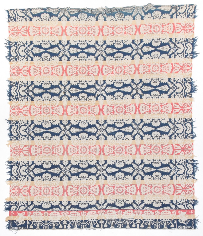 KNOX COUNTY OHIO JACQUARD COVERLET.
