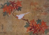KO FUNG, BIRD ON BRANCH, MIXED