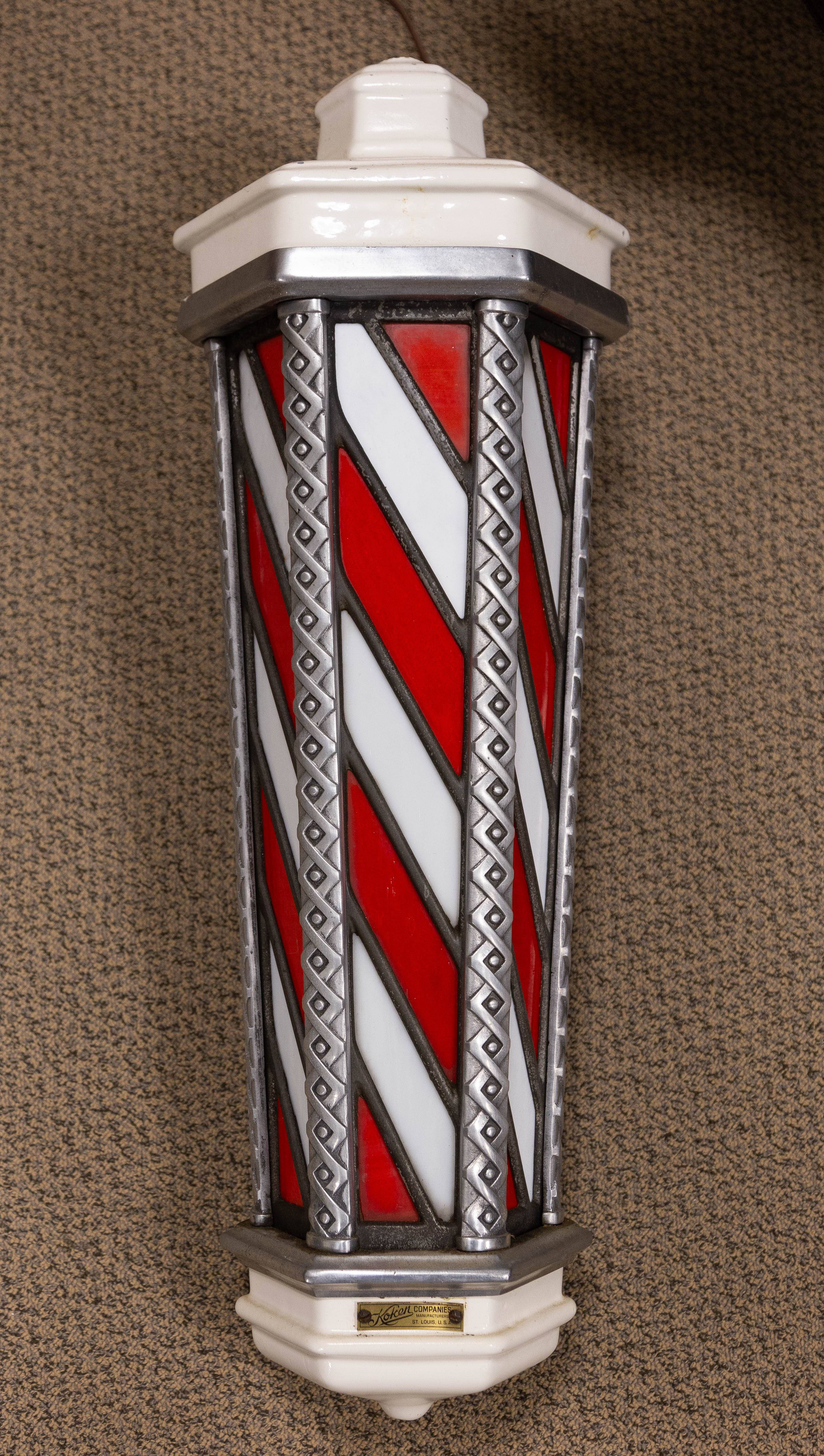 KOKEN COMPANY ST. LOUIS BARBER POLE