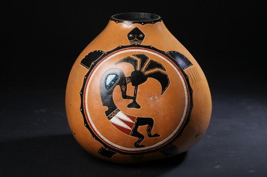 KOKOPELLI GOURD VASE BY DALE