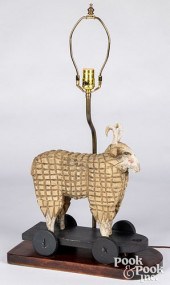 KOOSED CARVED AND PAINTED RAM