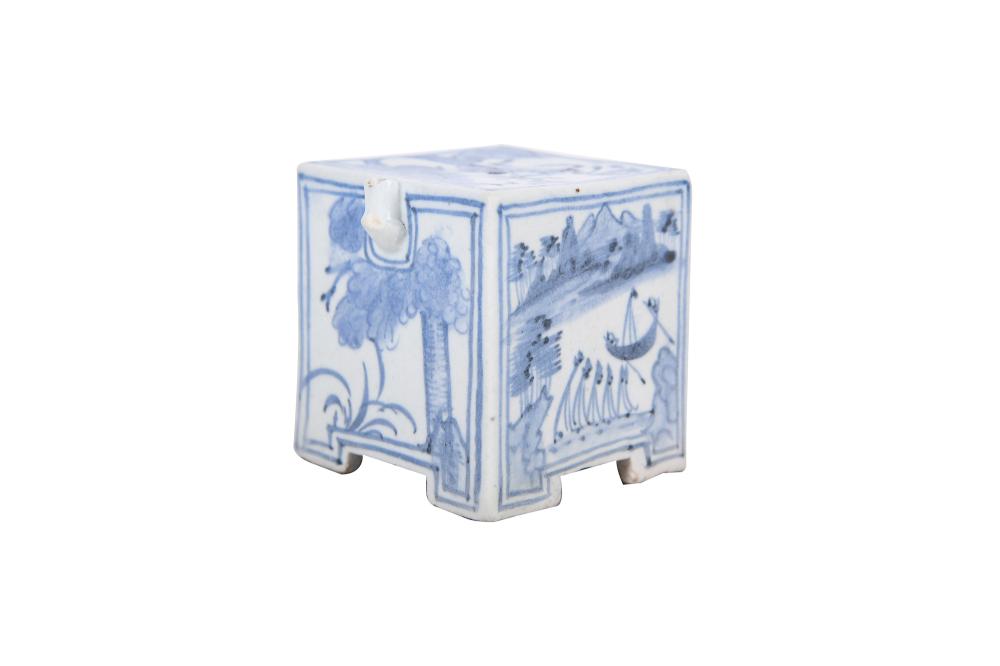 KOREAN BLUE AND WHITE GLAZED