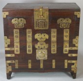 KOREAN BRASS BOUND ELM CHEST O