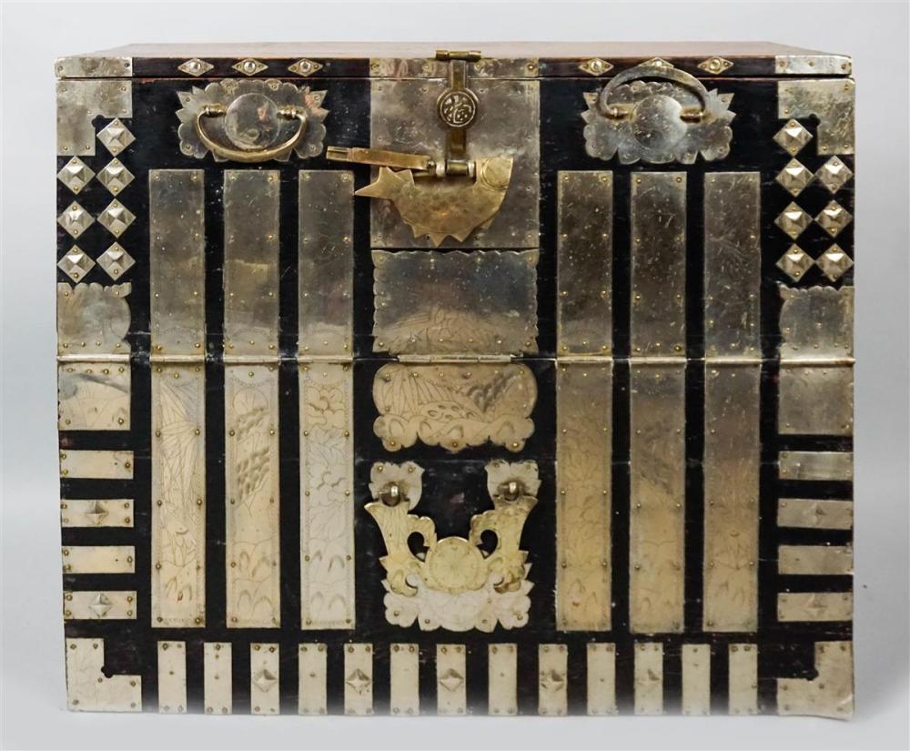 KOREAN BRASS-BOUND STAINED PINE
