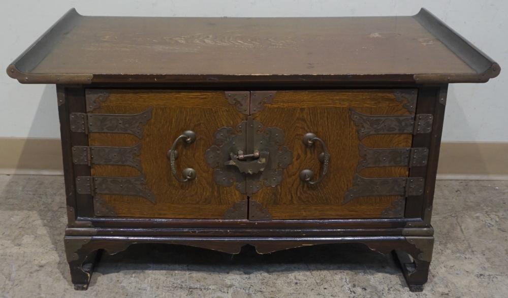 KOREAN BRASS MOUNTED ELMWOOD LOW