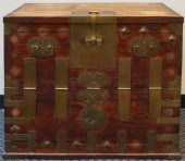 KOREAN BRASS MOUNTED ELMWOOD T
