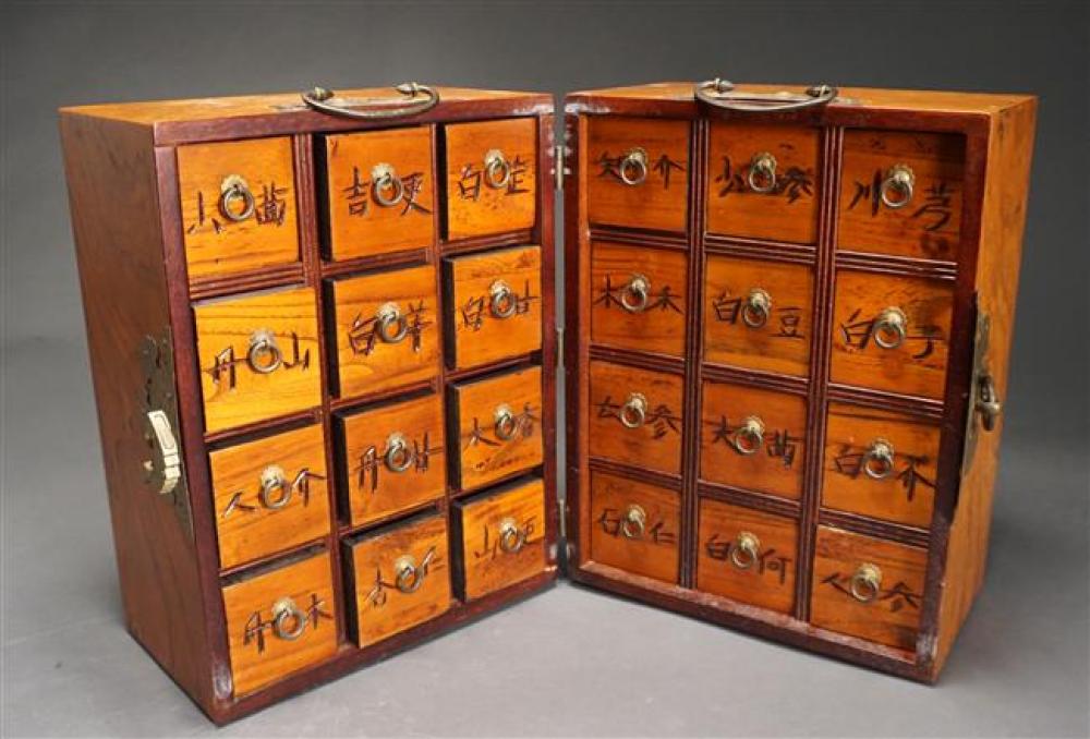 KOREAN BRASS MOUNTED FRUITWOOD