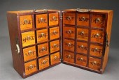 KOREAN BRASS MOUNTED FRUITWOOD