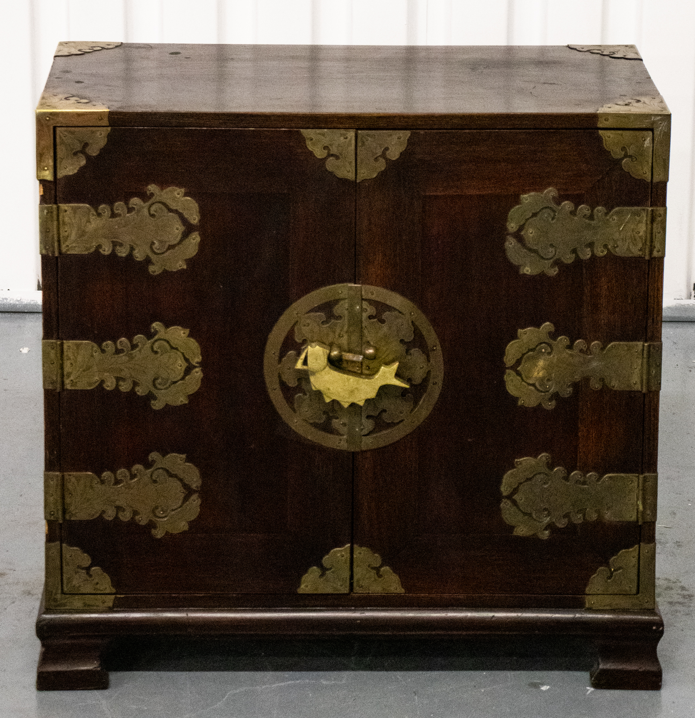 KOREAN BRASS MOUNTED HARDWOOD
